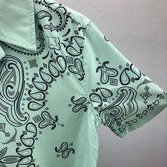 Vintage Cashew Flowers Print Short-sleeved Shirt Set