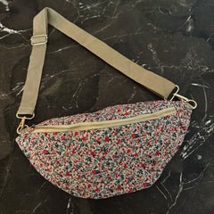 Vintage Floral Sling Bag – Adjustable Crossbody with Wide Strap for