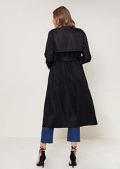 Women's Tie Waist Maxi Trench Coat