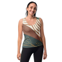 Womens Stretch Fit Tank Top - Boho Style Print