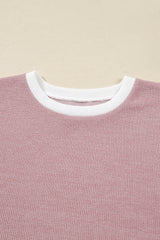 Plus Size Contrast Trim Drop Shoulder Top