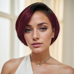 Front Transparent Lace, Styling Hair Scissors, Female Short Straight