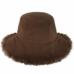 Wide Brim Frayed Bucket Hat for Summer – Lightweight Cotton Sun Hat