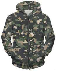 Camofludge 8 UNISEX ZIP HOODIE