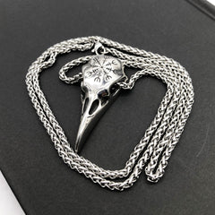 Mens Fashionable Vintage Viking Symbol Skull Eagle Beak Pendant