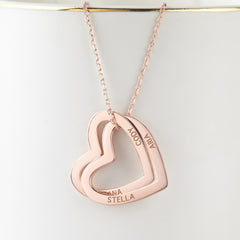 Mothers Necklace, Children Names Jewelry, Heart Name Necklace