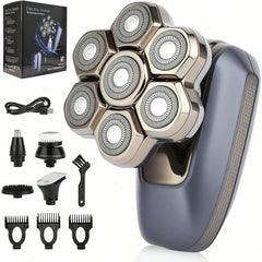 Head Shaver for Bald Men, 7D Electric Rotary Razor 5-in-1 Grooming Kit