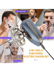 Head Shaver for Bald Men, 7D Electric Rotary Razor 5-in-1 Grooming Kit