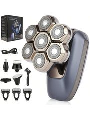 Head Shaver for Bald Men, 7D Electric Rotary Razor 5-in-1 Grooming Kit