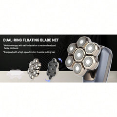 Head Shaver for Bald Men, 7D Electric Rotary Razor 5-in-1 Grooming Kit