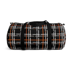 Duffel Bag - Carry on Luggage - Black and Orange Plaid