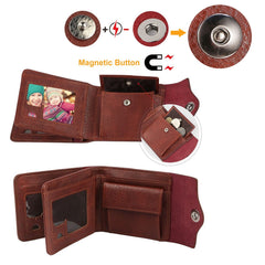 1Pc Men Wallet PU Leather Purse Slim Card Holder Cases With 2 ID