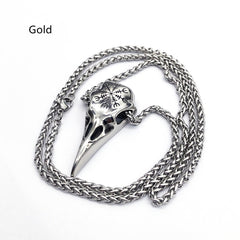 Mens Fashionable Vintage Viking Symbol Skull Eagle Beak Pendant