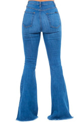 Bell Bottom Jean with Pink Ribbon detail