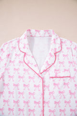 Bow Tie Shirt and Pants Pajama Set
