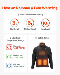 Heated Fleece Jacket For Men, Heated Sweatshirt With 7.4V 16000mAh