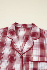 Plaid Shirt and Shorts Lounge Set