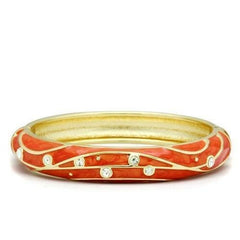 LO2144 - Flash Gold White Metal Bangle with Top Grade Crystal in