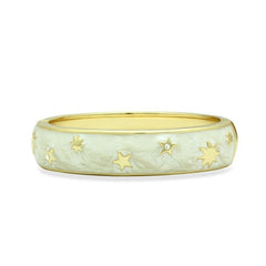 LO2146 - Flash Gold White Metal Bangle with Top Grade Crystal in