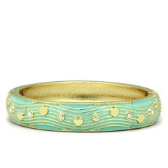 LO2151 - Flash Gold White Metal Bangle with Top Grade Crystal in