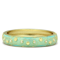 LO2151 - Flash Gold White Metal Bangle with Top Grade Crystal in