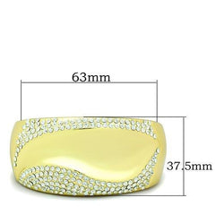 LO2155 - Flash Gold White Metal Bangle with Top Grade Crystal in