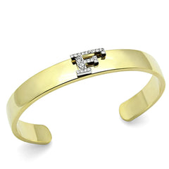 LO2575 - Gold+Rhodium White Metal Bangle with Top Grade Crystal in