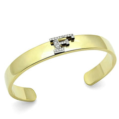 LO2575 - Gold+Rhodium White Metal Bangle with Top Grade Crystal in