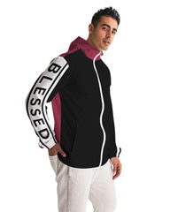 Mens Lightweight Windbreaker Jacket with Hood and Zipper Closure -