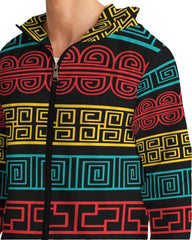 Mens Hooded Windbreaker - Multicolor Water Resistant Jacket - Je7y0x