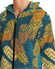 Mens Lightweight Windbreaker Jacket with Hood and Zipper Closure -