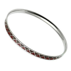 TK529 - High polished (no plating) Stainless Steel Bangle with Epoxy