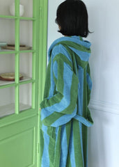 Ultra Soft Retro Whimsical Stripe Bath Robe - 100% Organic
