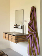 Ultra Soft Retro Whimsical Stripe Bath Robe - 100% Organic