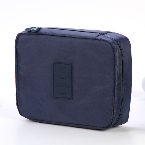 Portable Cosmetic Bag Waterproof Divider Multi-grid Pockets Toiletry B