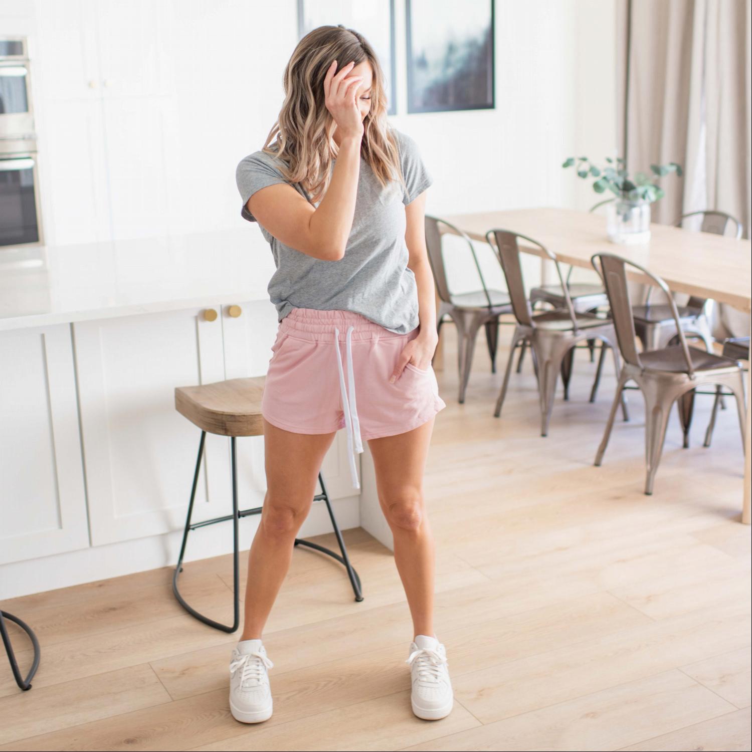 French Terry High Rise Paper Bag Shorts