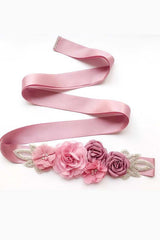 Mix Georgette Flower Embellished Sash Belt