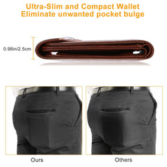 1Pc Men  Wallet PU Leather Purse Slim Card Holder Cases With 2 ID