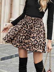 MUNSIEUR Leopard Print Ruffled Skirt - Luxury Animal Print Skirt for
