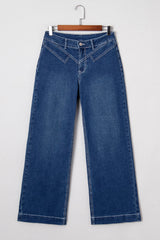 XX Denim Stitch High-Waist Cuff Jeans