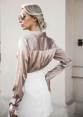 White Button Front Layered Asymmetrical Mini Skirt