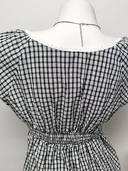 Plaid Short Sleeve Blouse