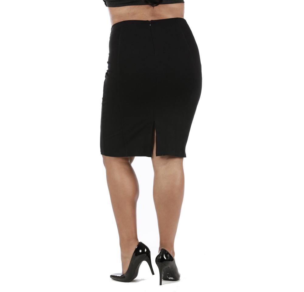 InstantFigure Curvy Plus Size Short Pencil Skirt 168024C