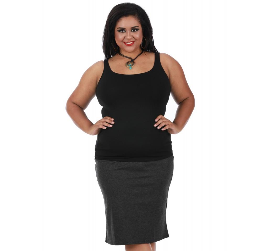 InstantFigure Curvy Plus Size Short Pencil Skirt 168024C