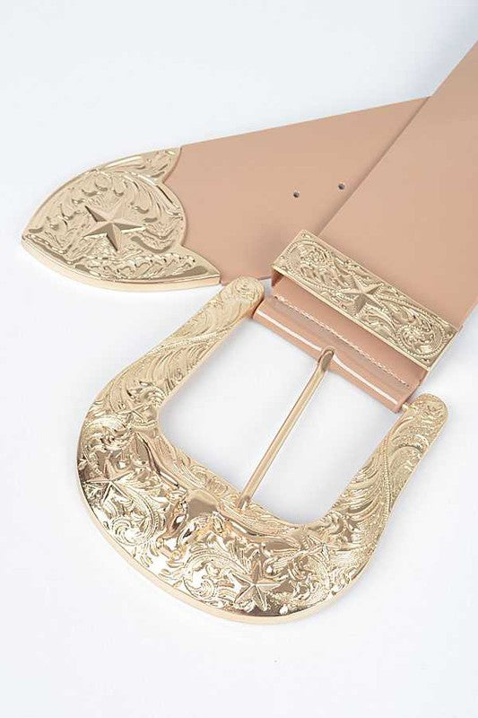 Plus Size Iconic Buckle Statement Patent Belt
