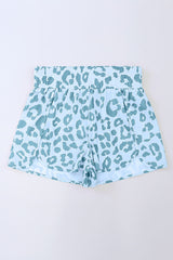 Leopard & Checker High Waist Athletic Shorts