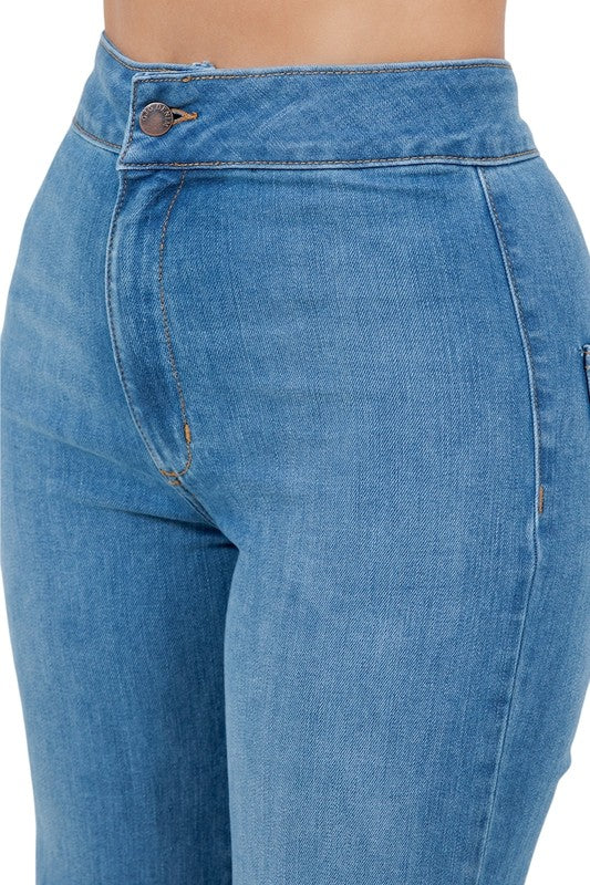 Harley Wide Leg Med Blue- Inseam 32