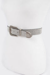 Plus Size Rhinestone Western Engraved Buckle Belt
