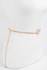 CG Logo Rhinestone Dainty Chain Belt