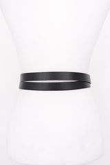 Polished Buckle Faux Leather Belt